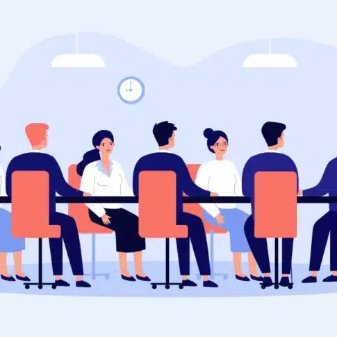 board room meeting, vector illustration