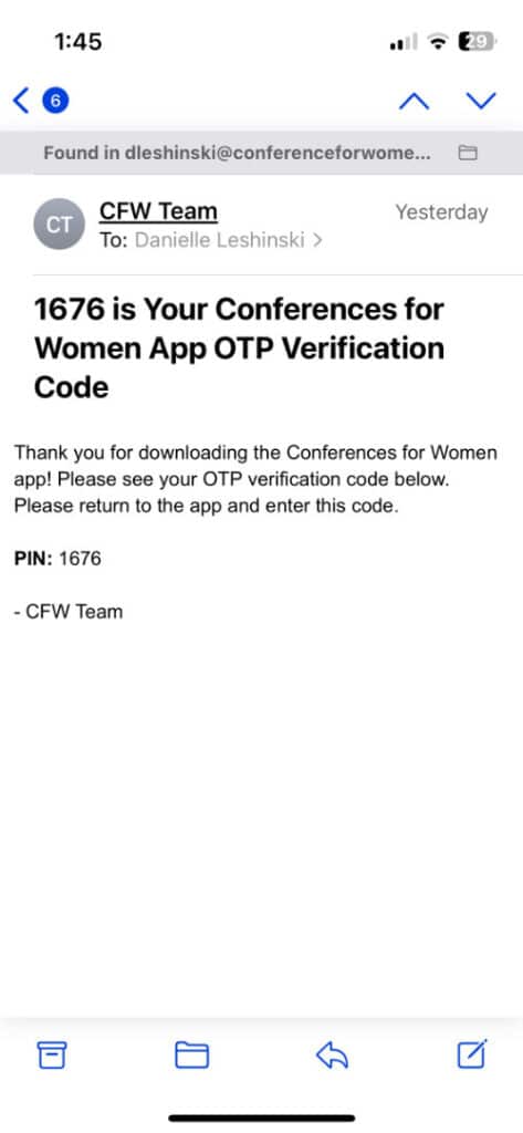 MA CFW app OTP verification code